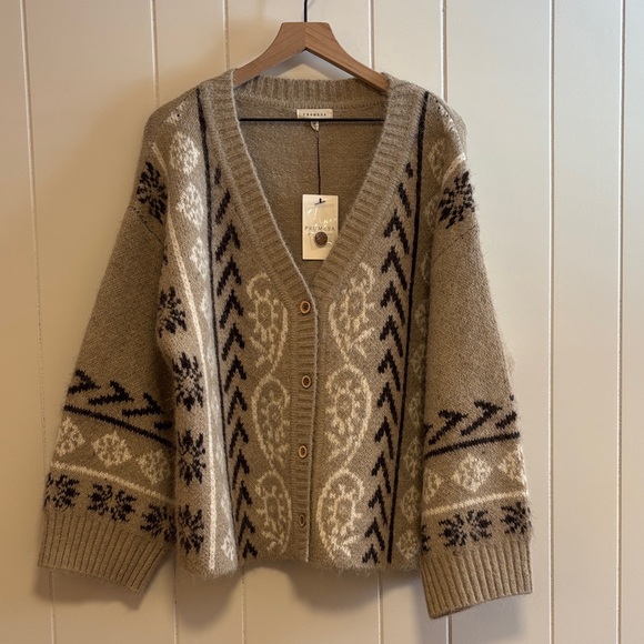 Oat Loop Abstract Print Cardigan - Picture 4 of 11